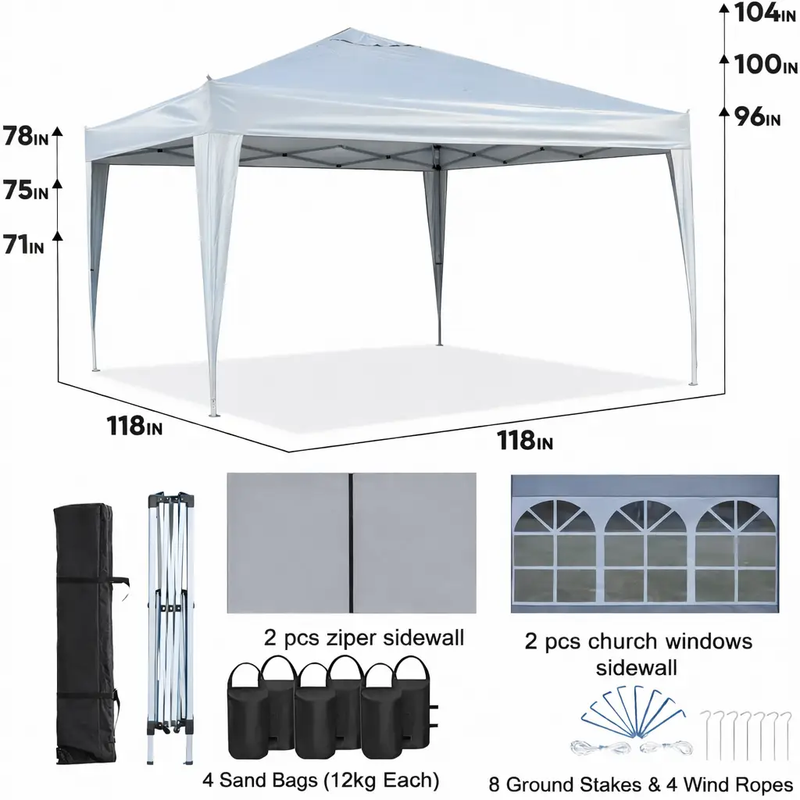 Outdoor 10x 10Ft Pop Up Gazebo Canopy Tent with Removable Sidewalls by HouseOfZazla