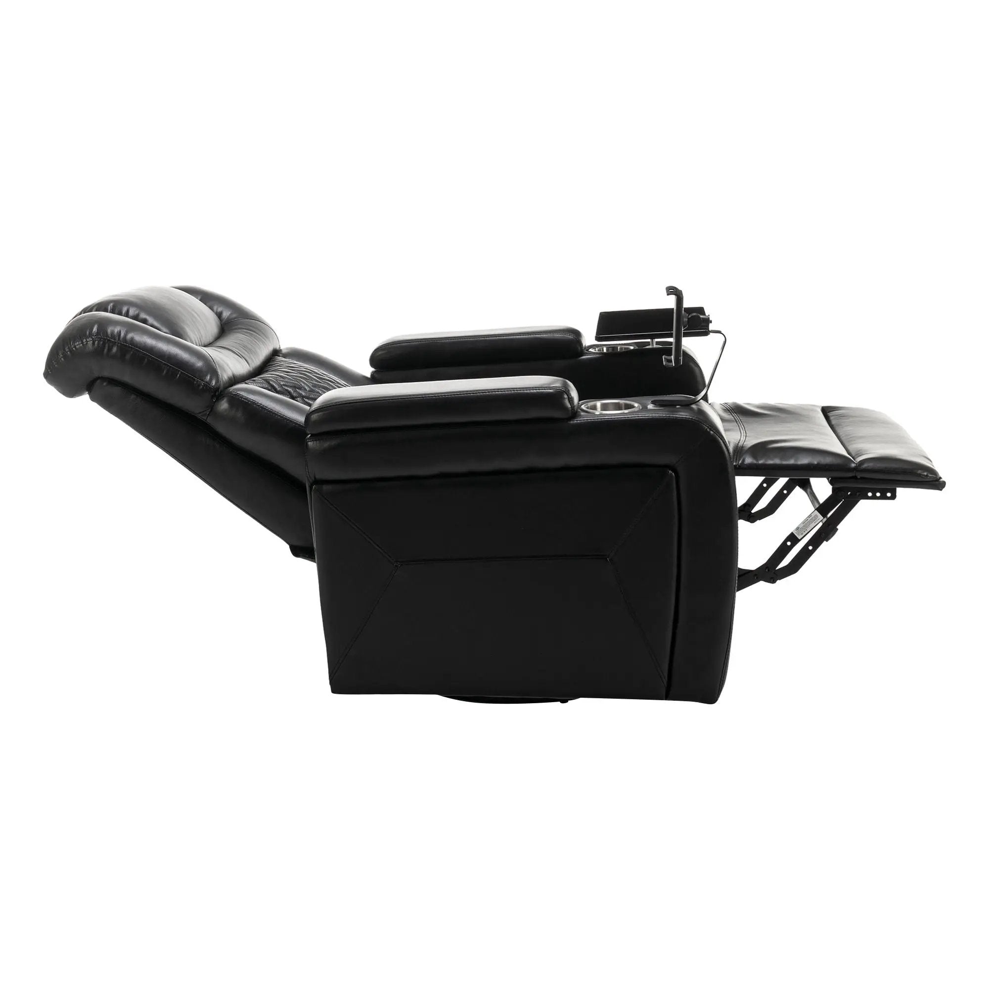 270 Degree Swivel Power Recliner With Tray Table, Phone Holder, Cup Holder, USB Port by HouseOfZazla