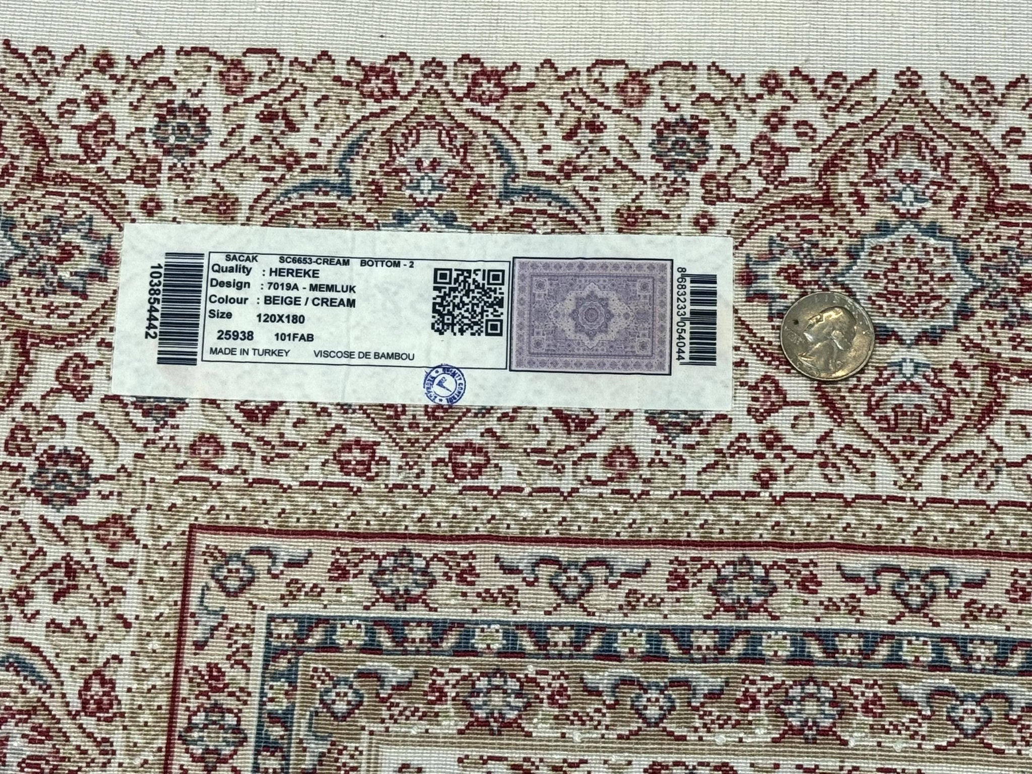 Turkish Memluk Silk Rug 4x6, Hereke Carpet, Bamboo Silk, New by Jewel Rugs