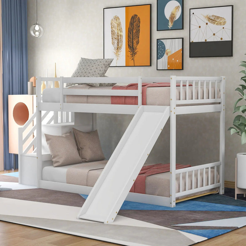 Bunk Bed With Convertible Slide And Stairway by Unique Piece Furniture