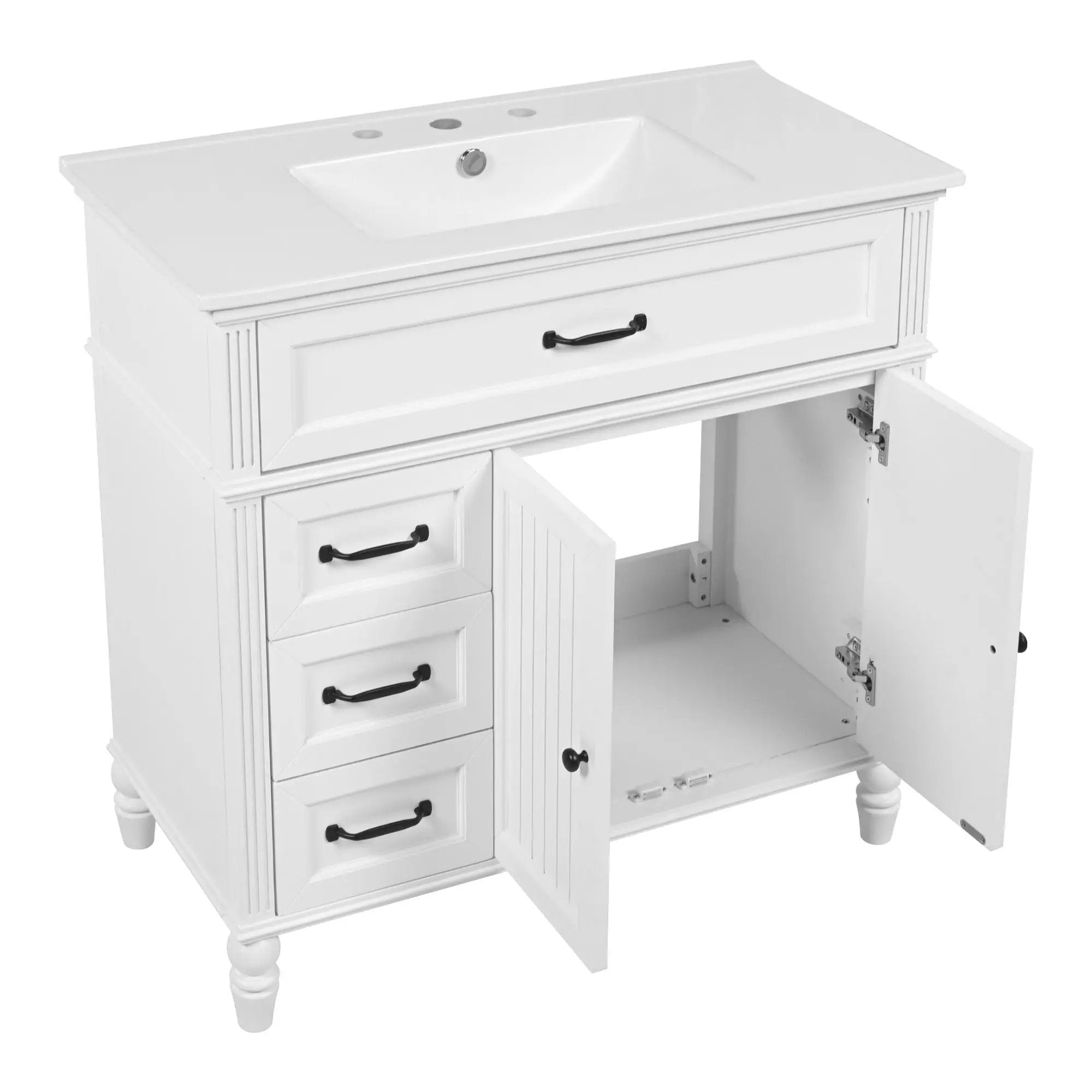 Bathroom Vanity With Sink, Freestanding Cabinet & Drawers by HouseOfZazla