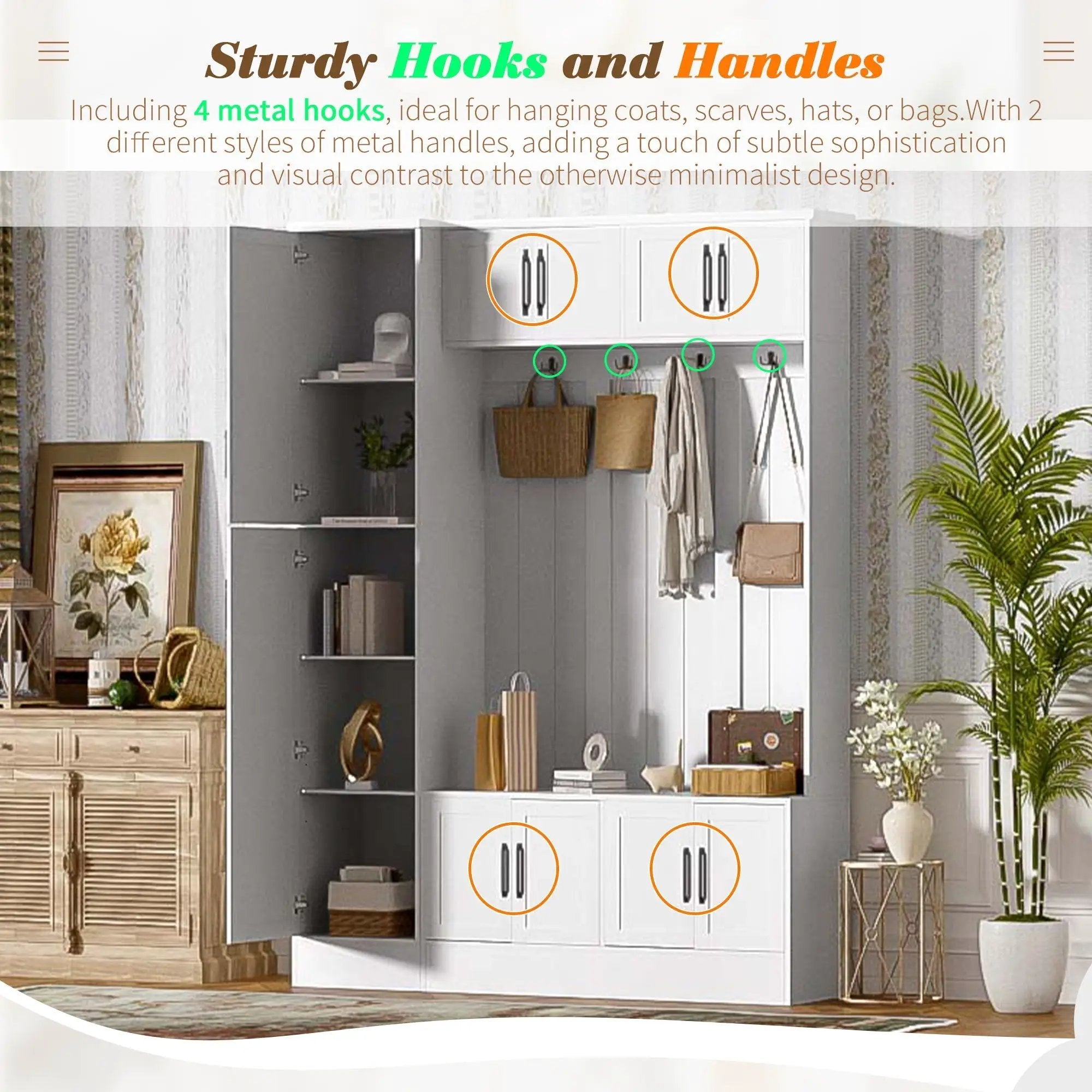 Tall Hall Tree With Shoe Storage, 4 In 1 Entryway Bench by HouseOfZazla