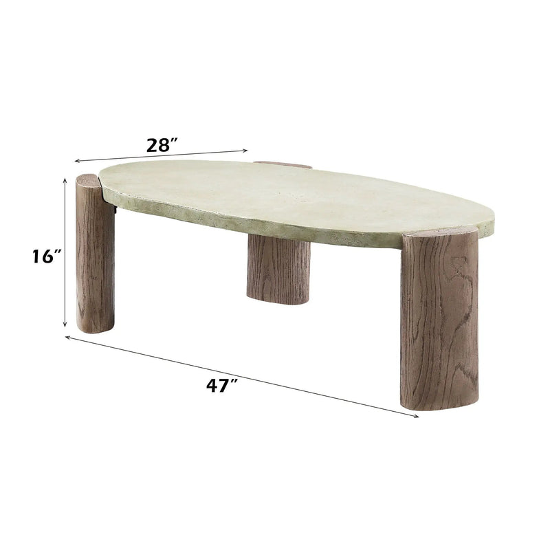 Dayana - Coffee Table - Oak / Off White by HouseOfZazla