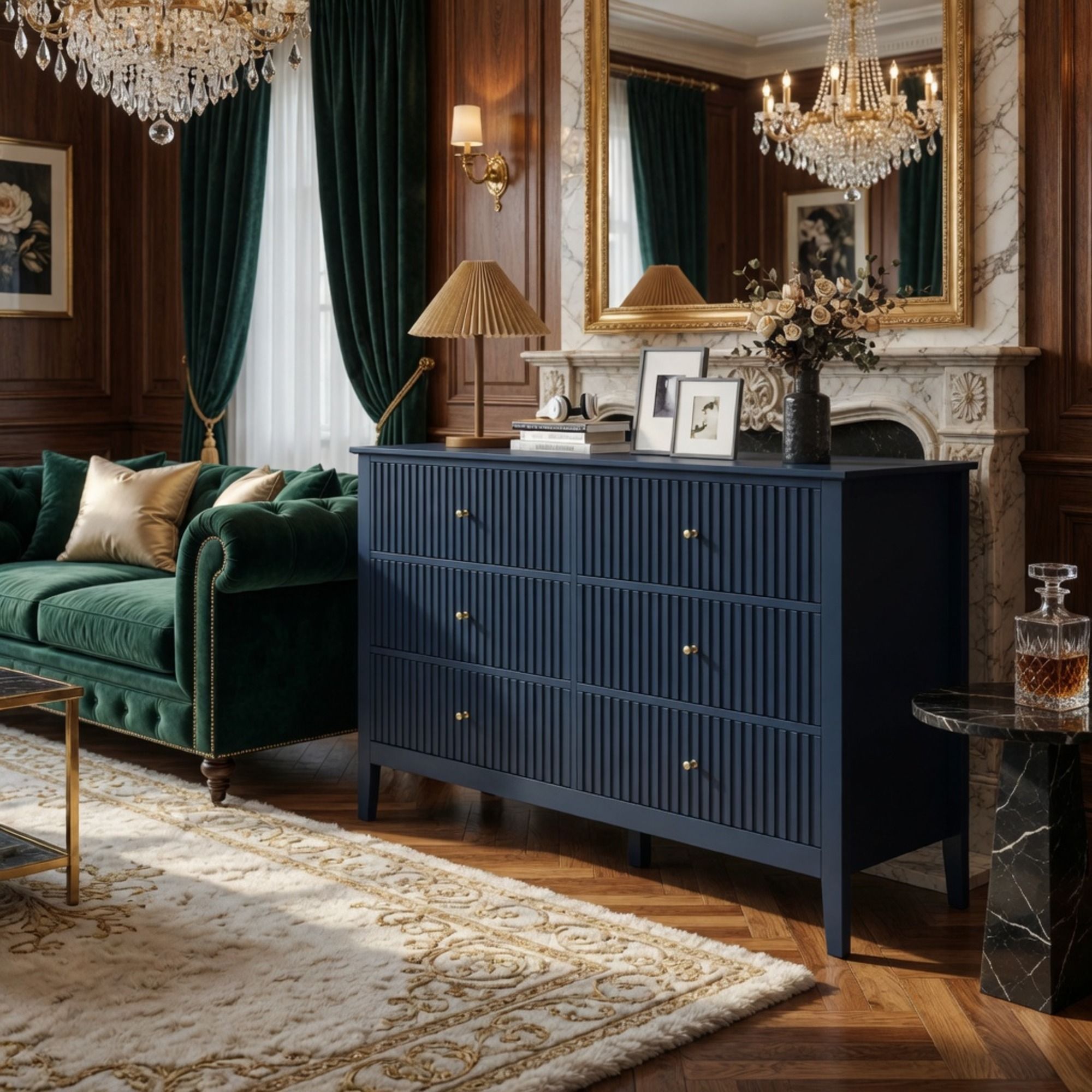 Modern 6 Drawer Fluted Dresser by HouseOfZazla