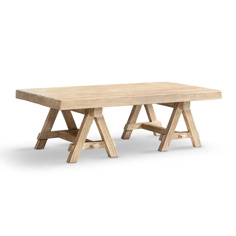Hawthorne 48' Solid Reclaimed Elm Rectangular Trestle Coffee Table by HouseOfZazla