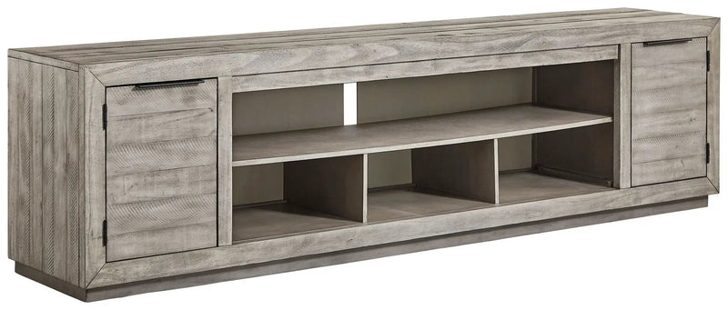 Naydell - XL TV Stand w/Fireplace Option - Gray by Unique Piece Furniture