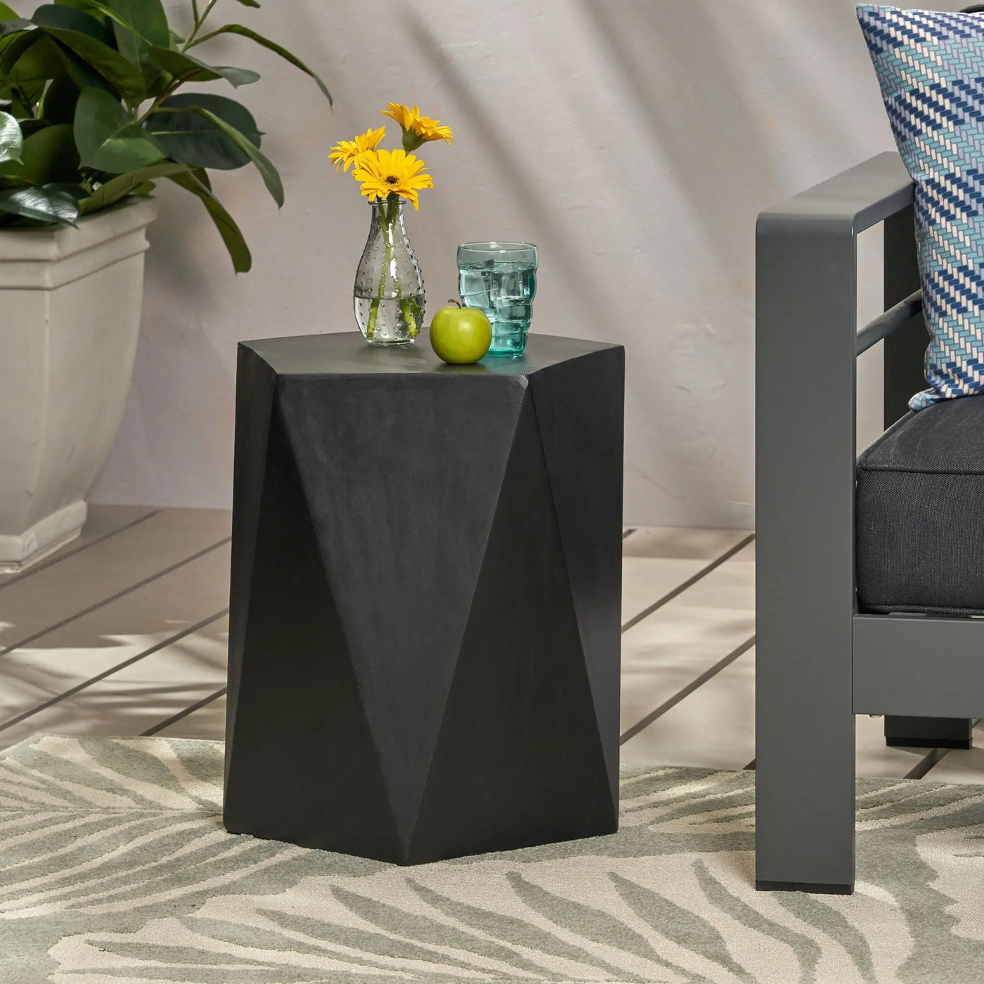 Side Table With Geometric Design by Unique Piece Furniture