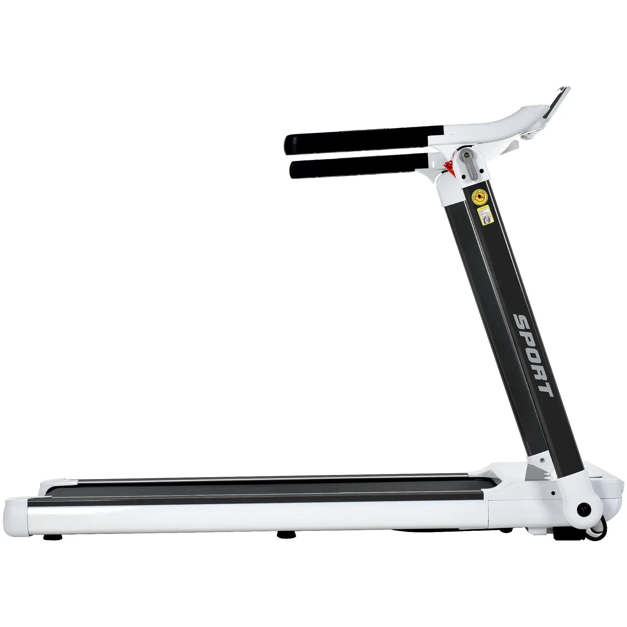 Portable Compact Treadmill, Electric Motorized 3.5Hp, 14Km / H, Medium Running Machine Motorised Gym 330Lbs, Foldable For Home Gym Fitness Workout Jogging Walking, Bluetooth Speaker App Fitime - White by HouseOfZazla