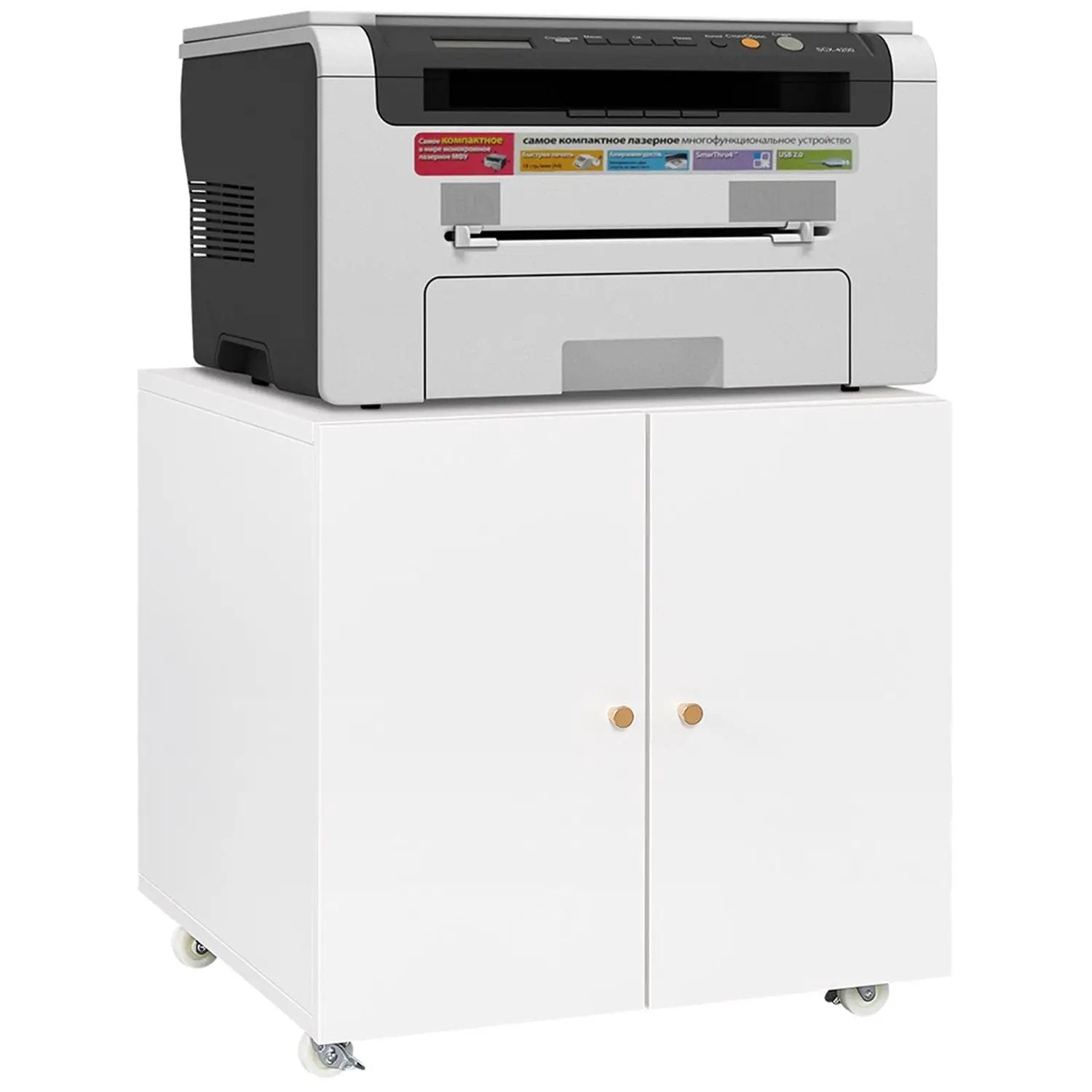 Office Furniture Copier Cabinet 2 Door Steel Copier Stand Mobile Pedestal File Printer Stand by HouseOfZazla