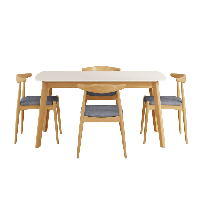 5 Piece Dining Set With Upholstered Chairs