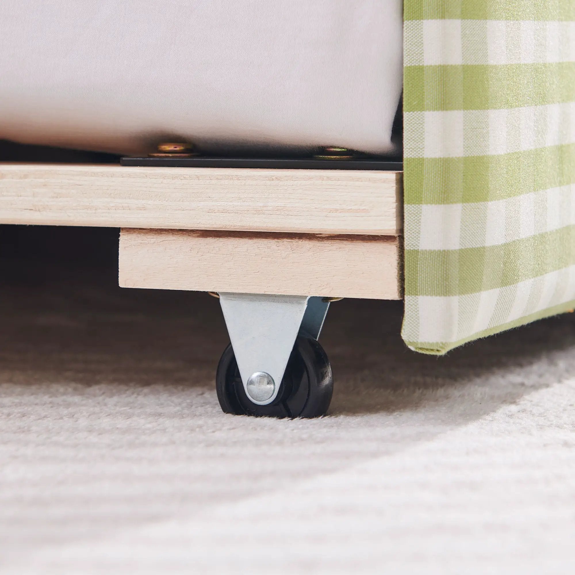 Gingham Daybed With USB Charging Port, Wave-Shaped Design by Unique Piece Furniture