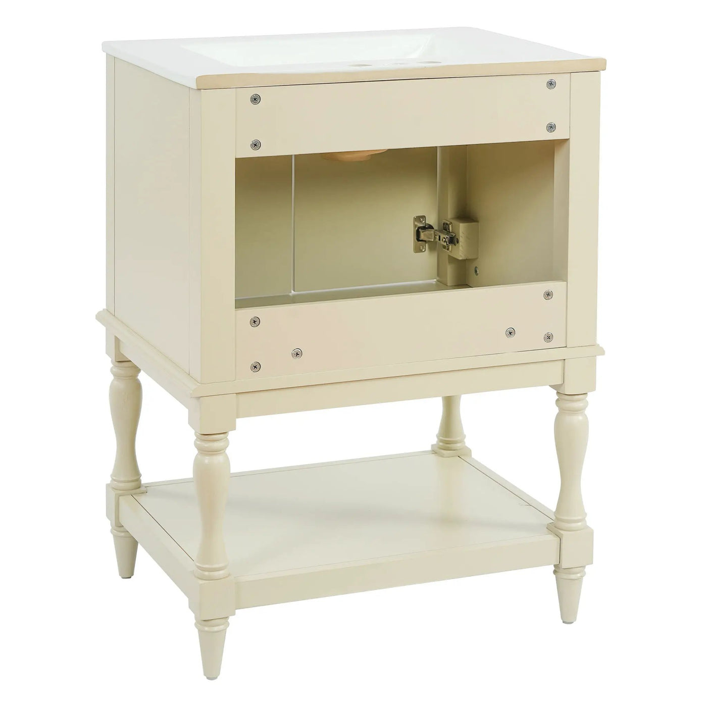 Modern Bathroom Vanity With Sink, Rectangular Cabinet With Open Shelf And Closed Storage by HouseOfZazla