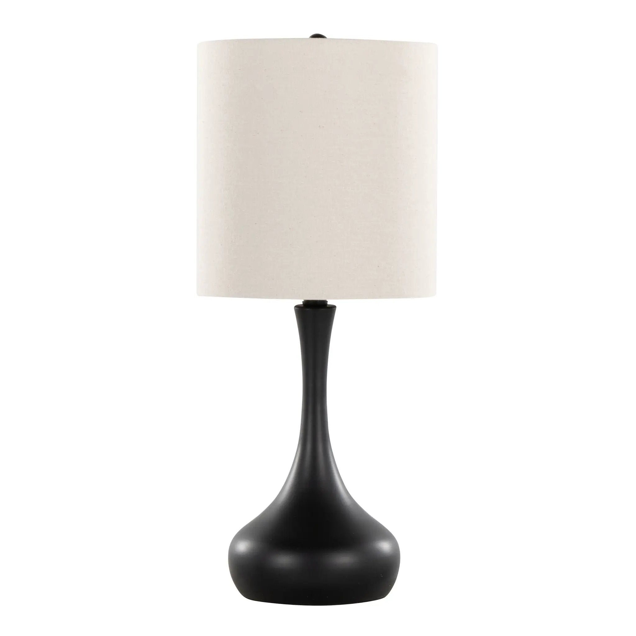 Genie - Contemporary Table Lamp (Set of 2) - Matte Black / Oatmeal by HouseOfZazla