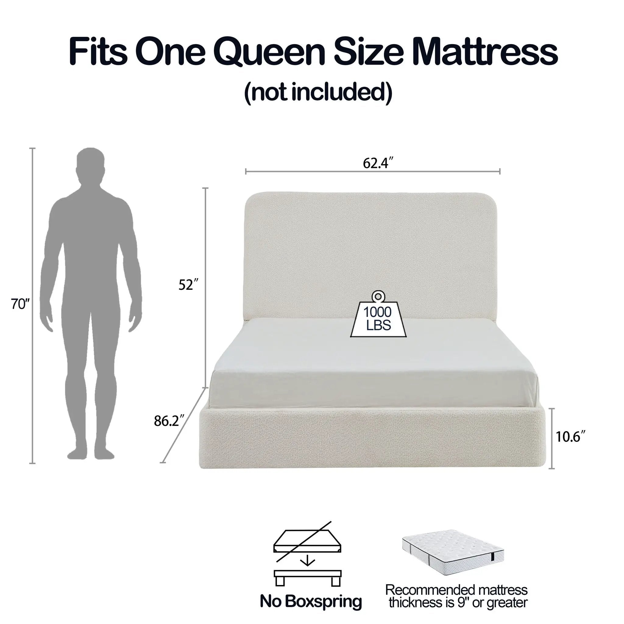 Canter - Tall Headboard Upholstered Bed by HouseOfZazla
