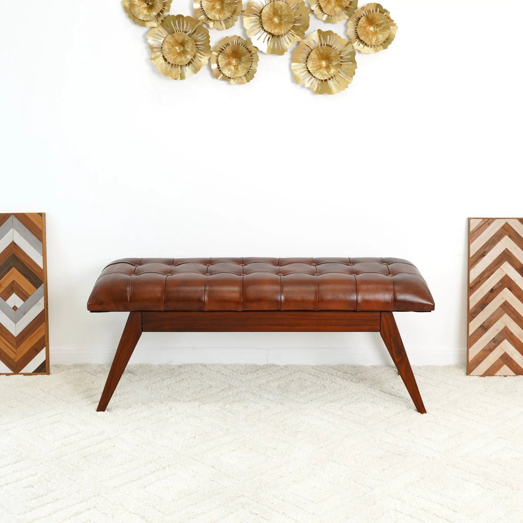 Maja - Bench - Cognac / Dark Brown by HouseOfZazla