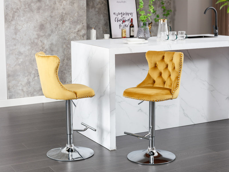 Swivel Adjustable Height Barstools Set of 2 by HouseOfZazla