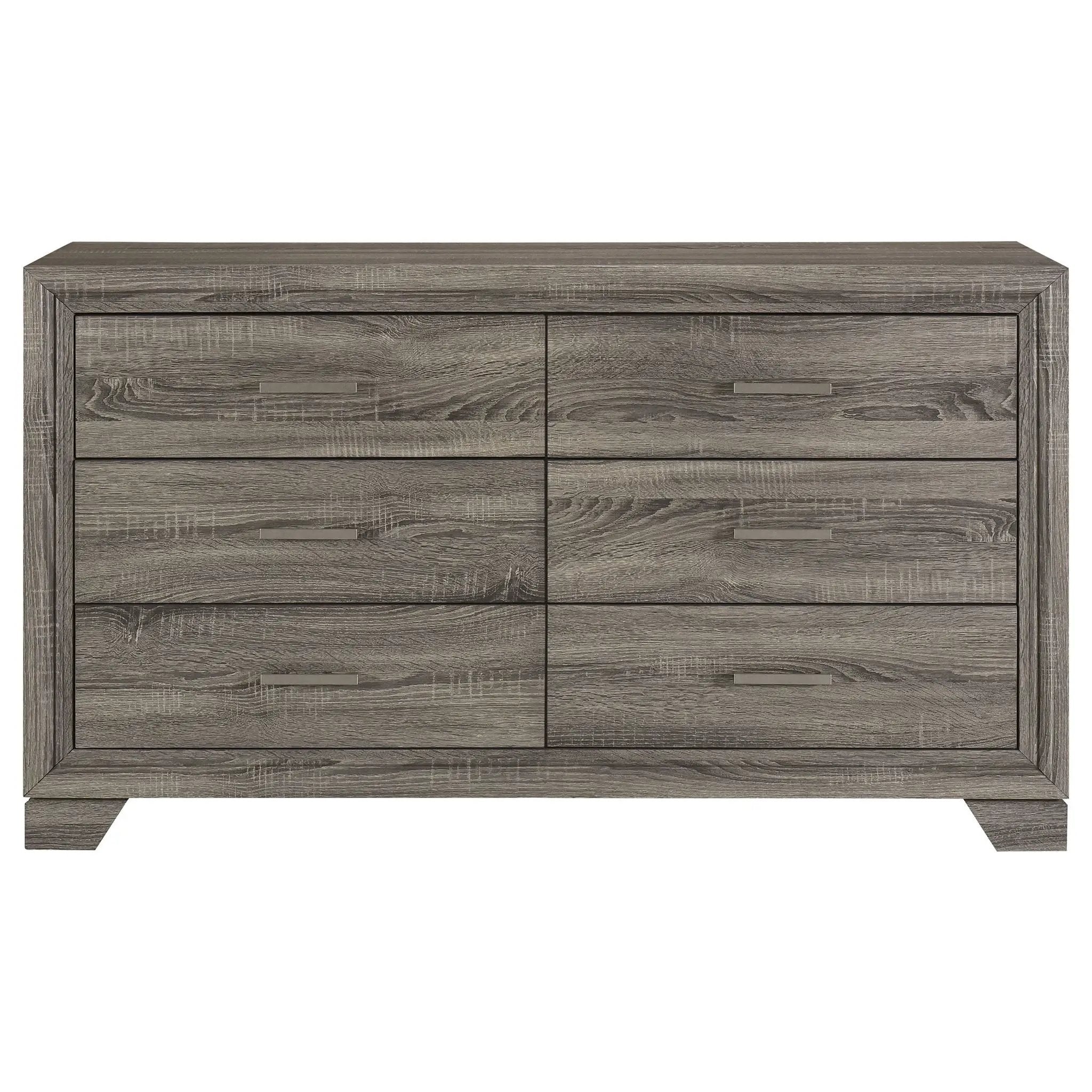 Funston - 6 Drawer Dresser Cabinet - Brown Oak