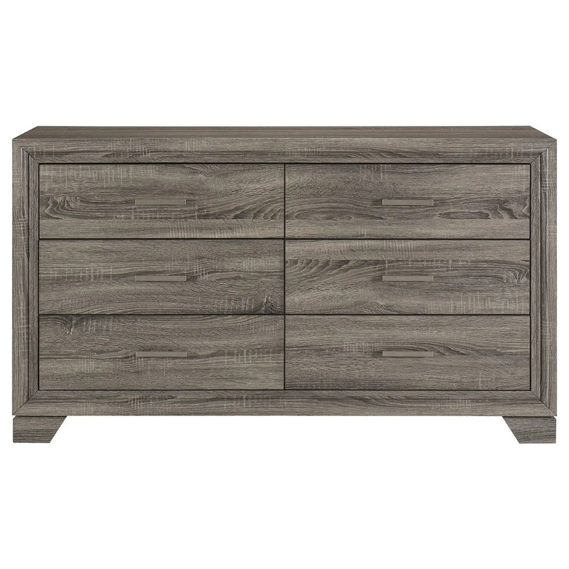 Funston - 6 Drawer Dresser Cabinet - Brown Oak