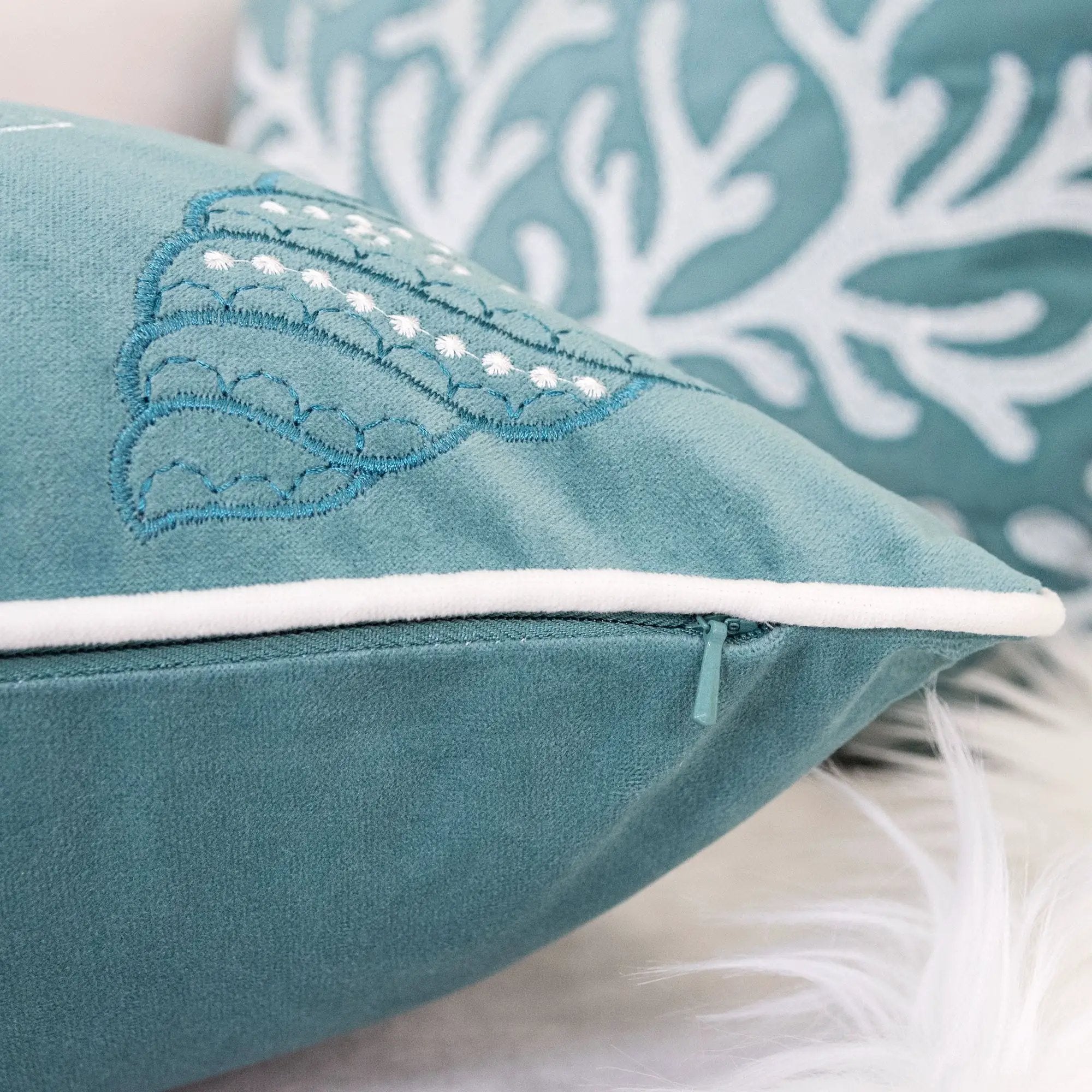 Blue and Spa Seashells Set of 2 by HouseOfZazla