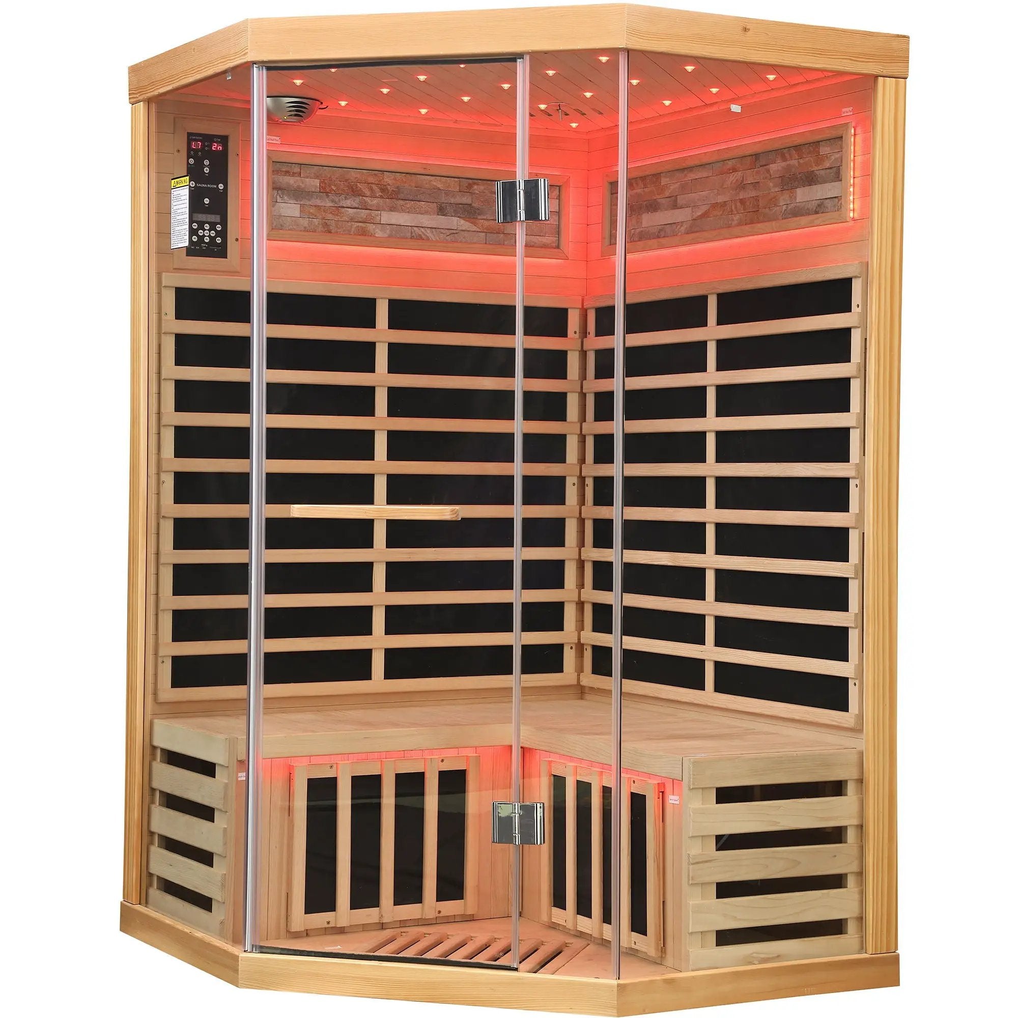 Double Sauna Room With Carbon Heating Plates - White Oak by HouseOfZazla