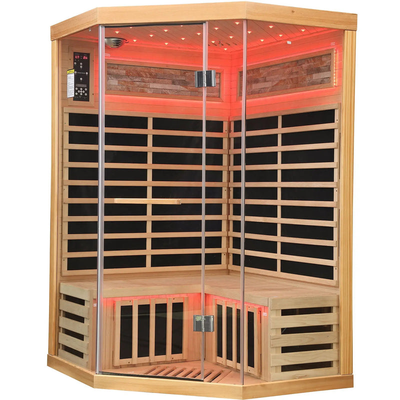 Double Sauna Room With Carbon Heating Plates - White Oak by HouseOfZazla