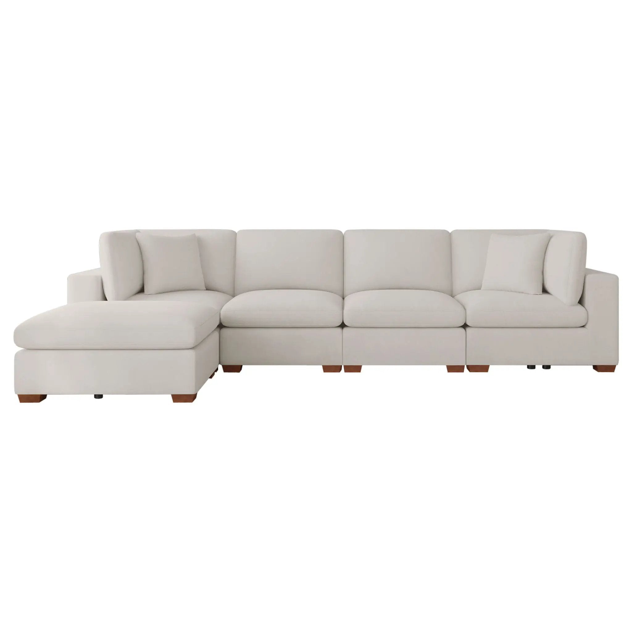 Lakeview 5-piece Upholstered Modular Sectional Sofa Ivory by Unique Piece Furniture