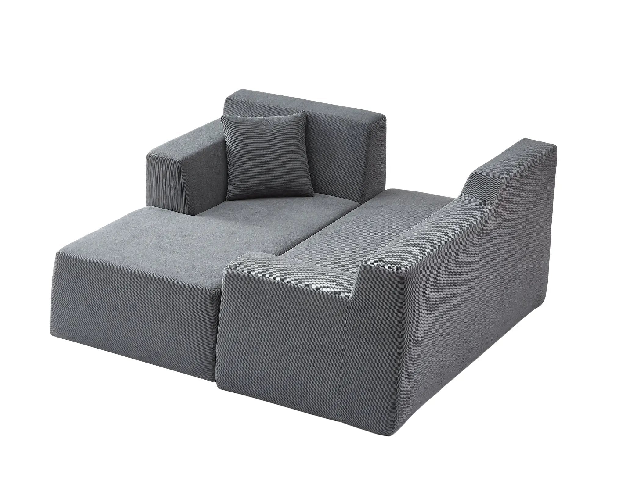 Modern Minimalist L-Shaped Corduroy High Back Sofa by HouseOfZazla