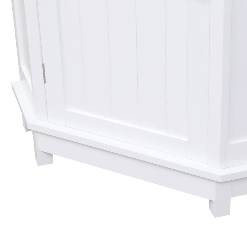 Bathroom Cabinet Triangle Corner Storage Cabinet With Adjustable Shelf Modern Style