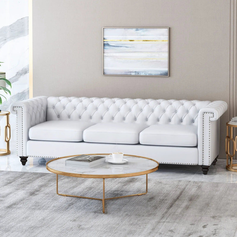 Chesterfield Style 3 Seater Sofa With Deep Button Tufting by HouseOfZazla