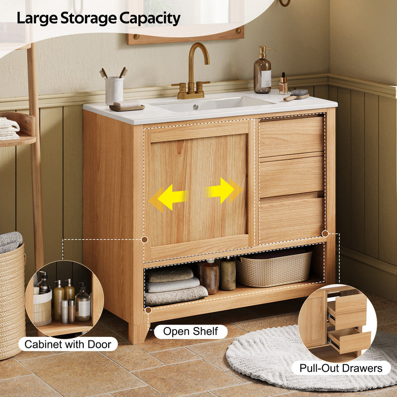 36" Bathroom Vanity with Ceramic Sink by HouseOfZazla