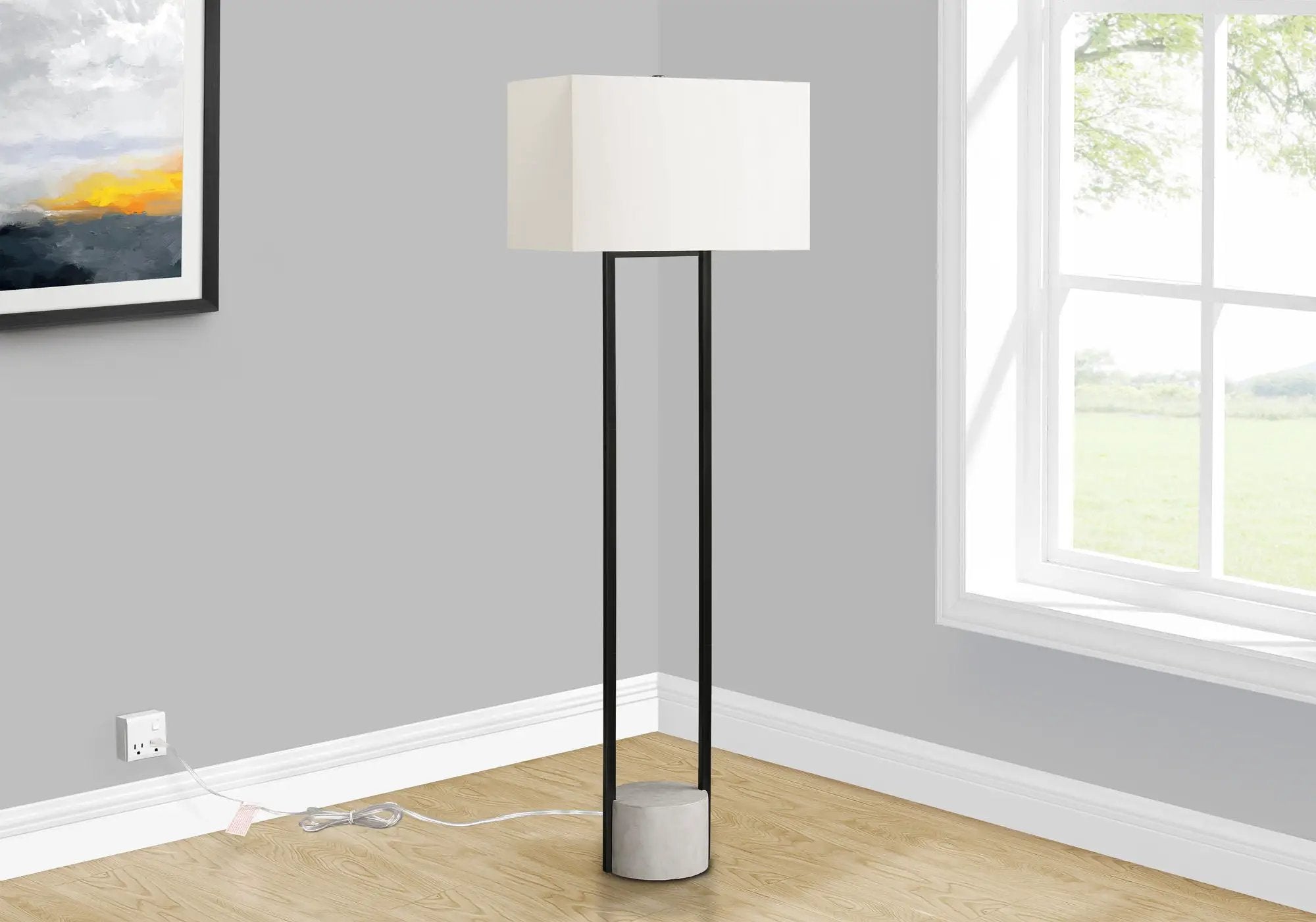 Lighting, Floor Lamp, Contemporary - Black / Beige by Unique Piece Furniture