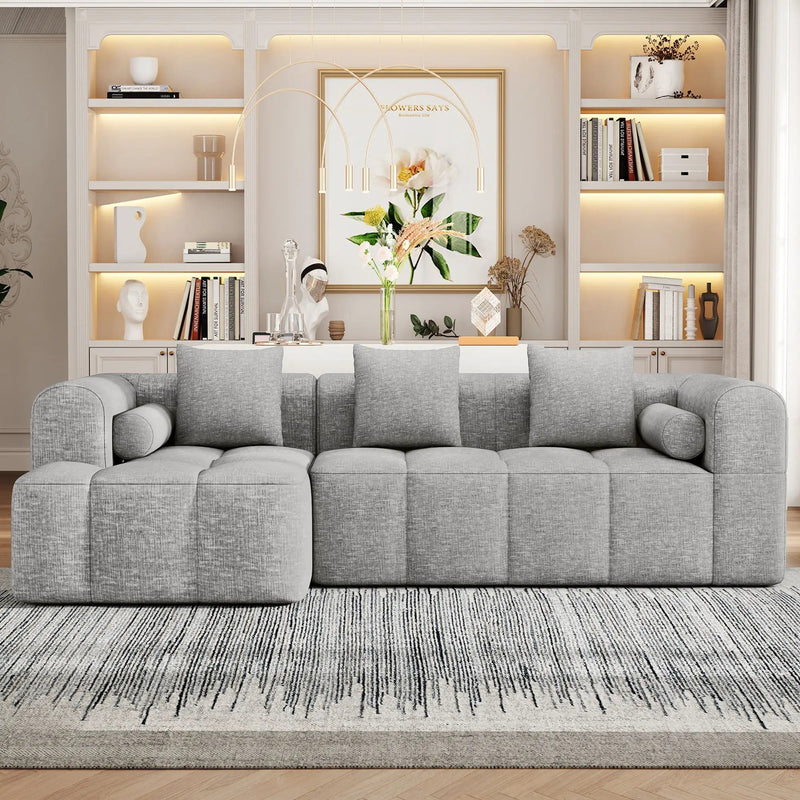 Sectional Free Combined Sofa With 2 Side Pockets by HouseOfZazla