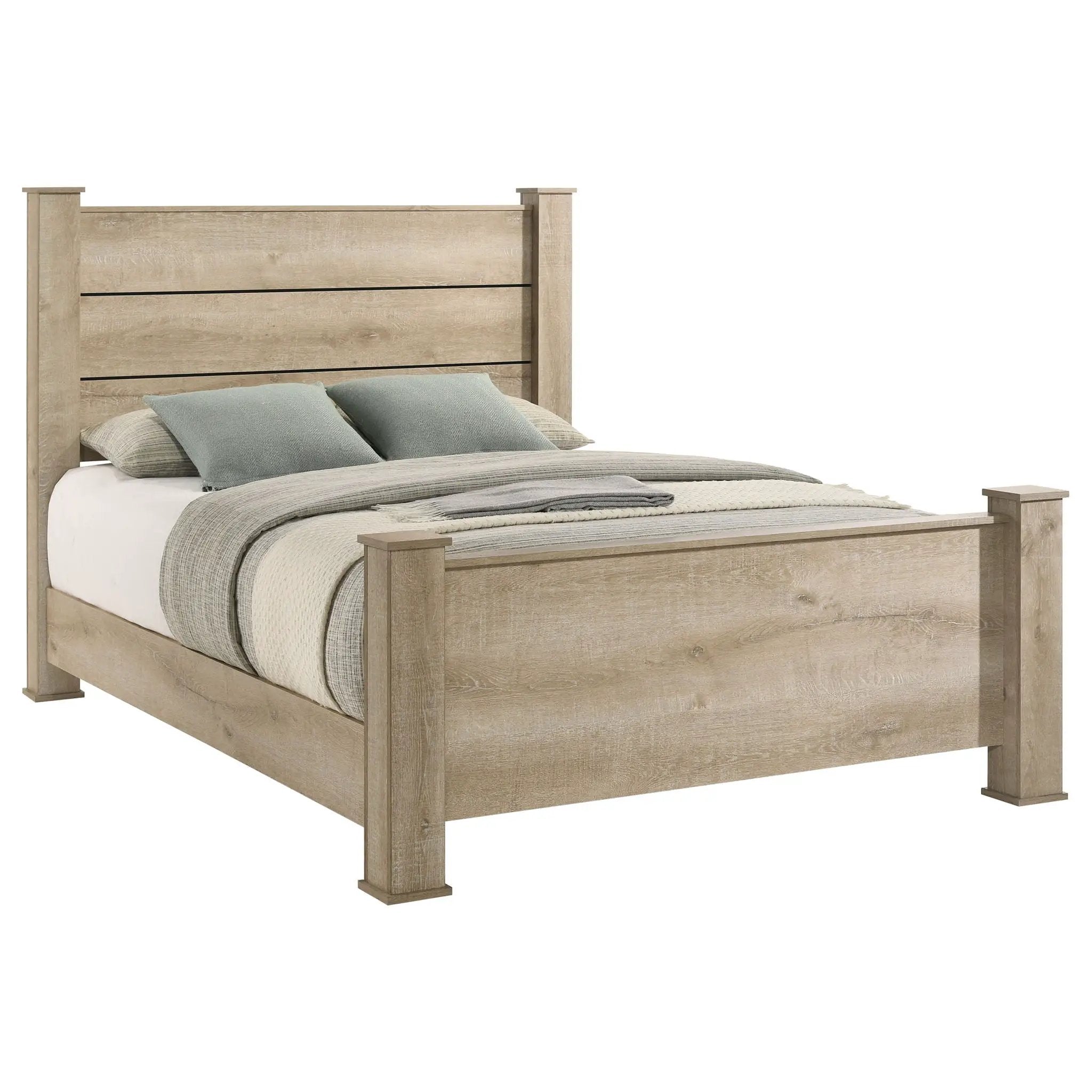 Oakglen 55-inch Eastern King Panel Bed Weathered Oak by Unique Piece Furniture