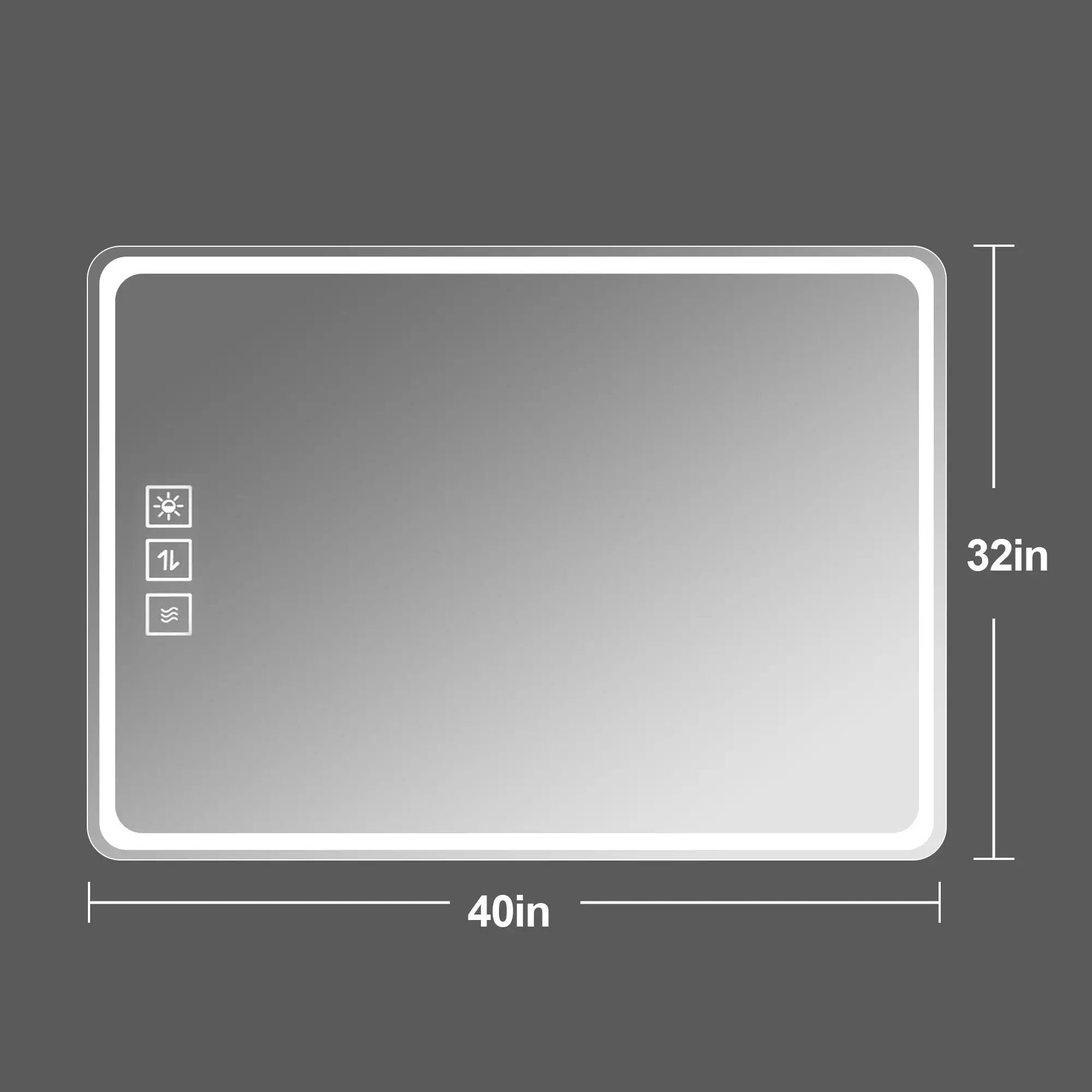 Bathroom Mirror Vanity Mirrors With Front Lights, Wall Mounted, Anti-Fog, Frameless, Horizontal Or Vertical by HouseOfZazla