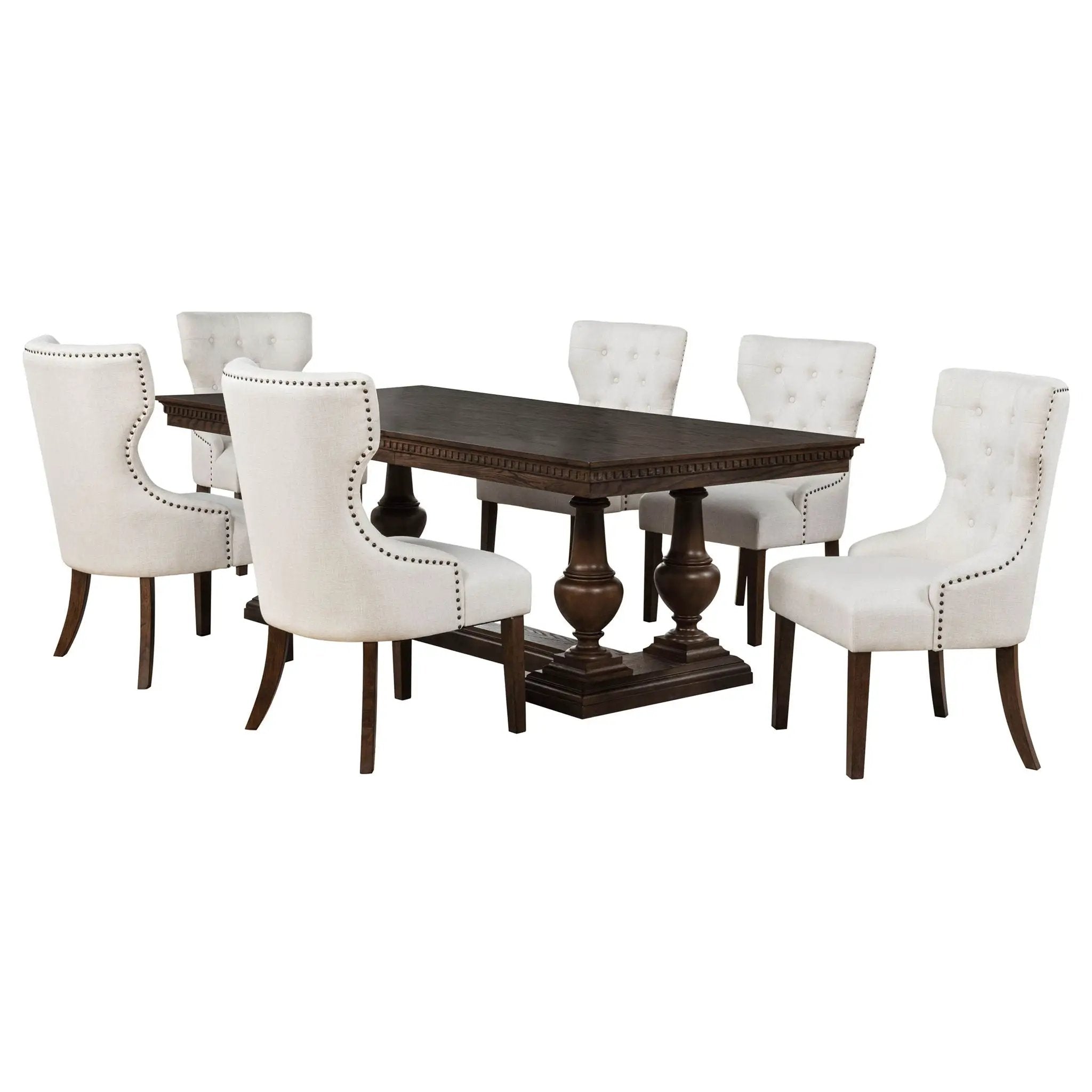 Ridgewell 7-piece Rectangular Trestle Dining Set Dark Oak by Unique Piece Furniture