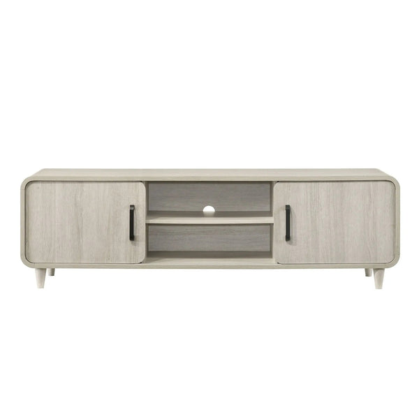 TV Stand With Sliding Doors And Handles, Living Room Furniture - Antique White