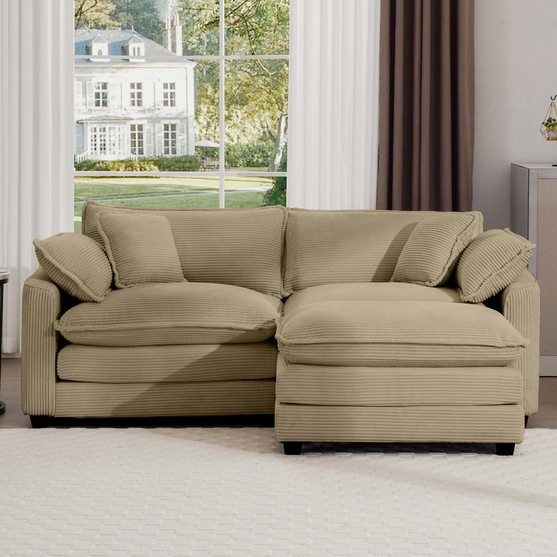 Modern Oversized Modular Cushion Sofa With Ottoman, Low Back, Deep Seating Sofa Set by Unique Piece Furniture