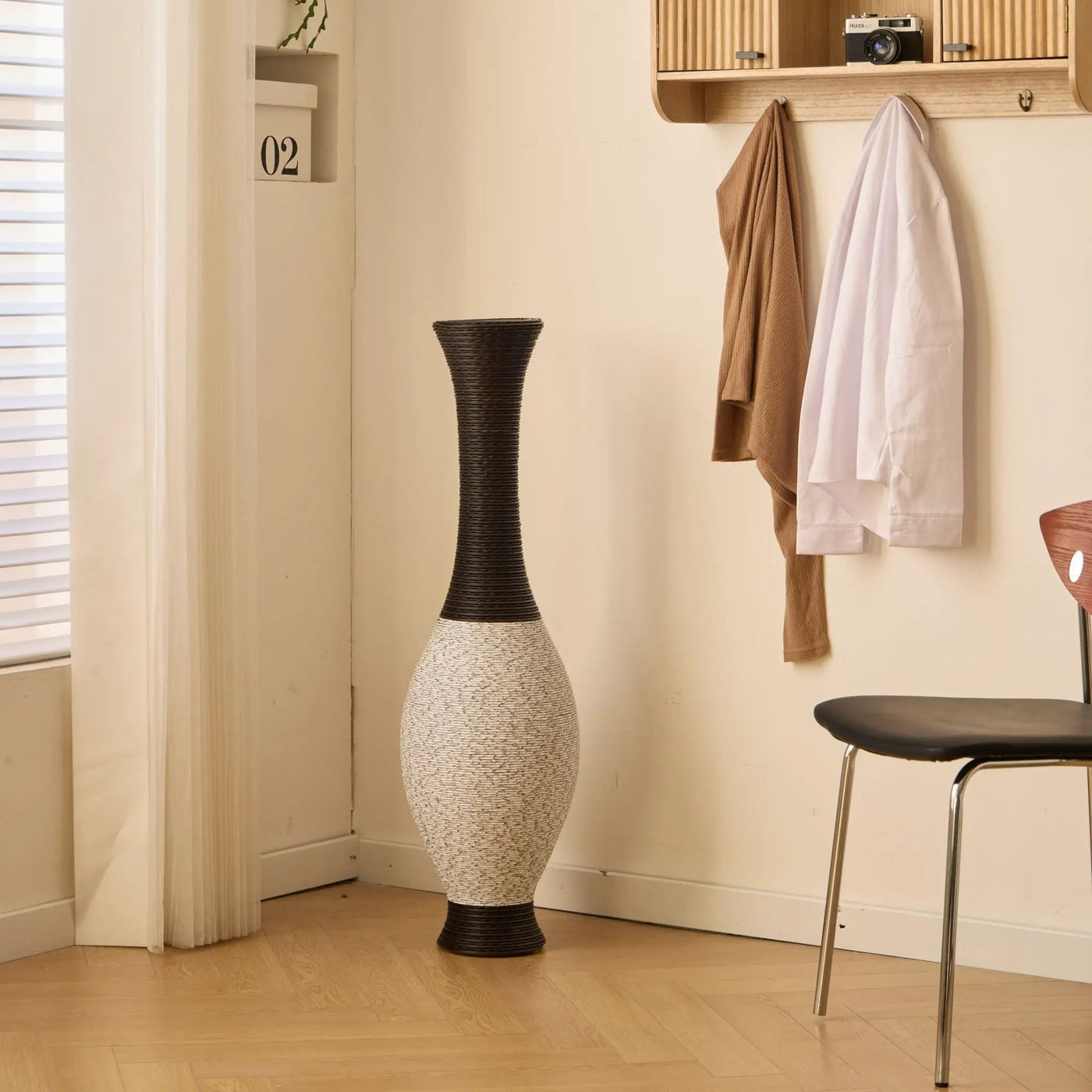 Tall Designer Floor Vase With Elegant 2 Tone by HouseOfZazla
