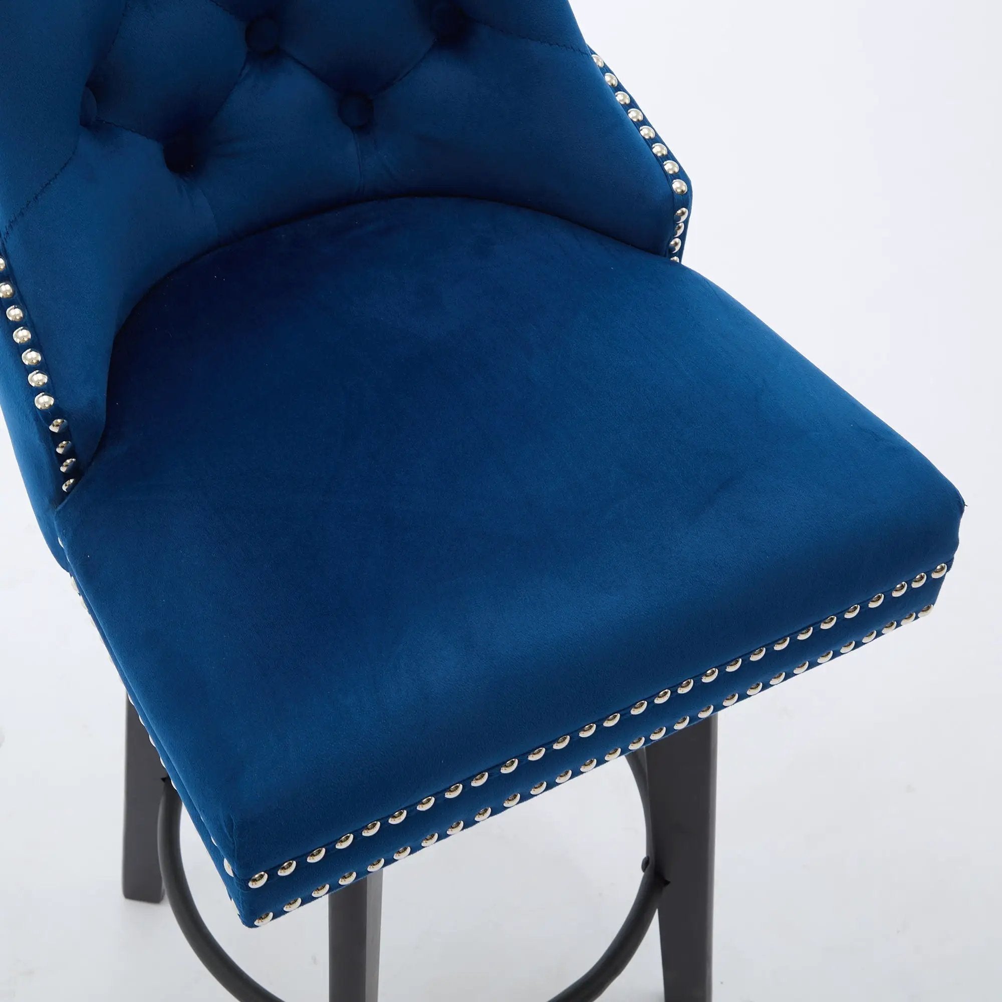 Swivel Bar Stools With Button Tufted Design And Rivet Trim by Unique Piece Furniture