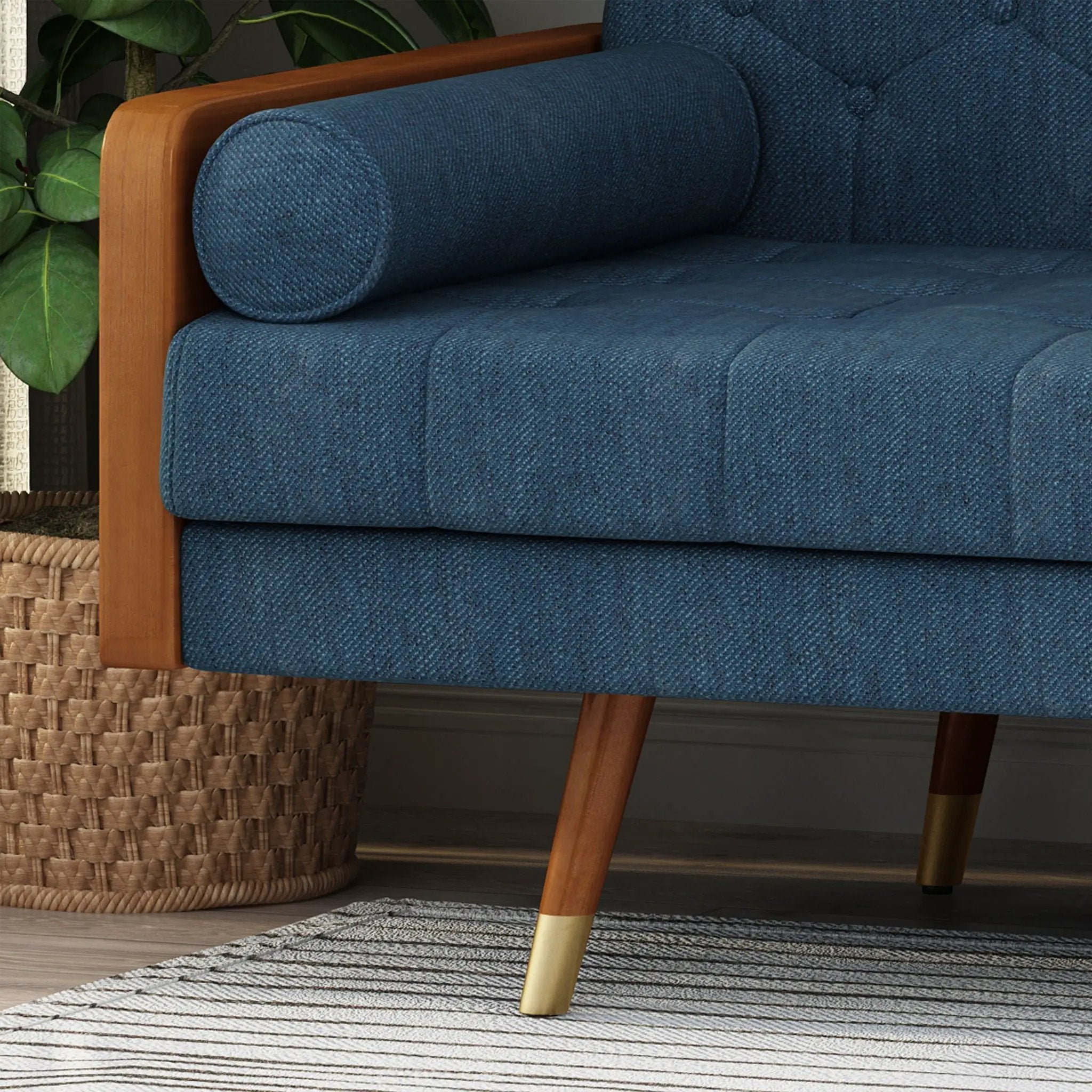 Aidan Mid Century Modern Tufted Fabric Sofa by HouseOfZazla