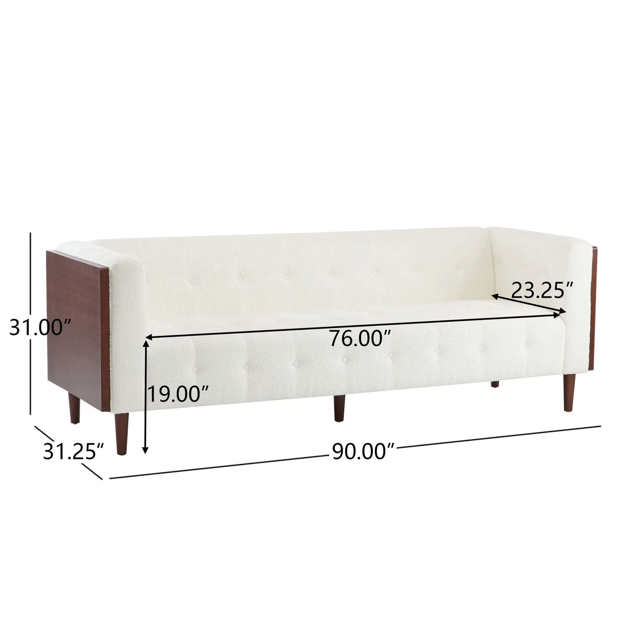 Contemporary 3 Seater Sofa With Tufted Design by HouseOfZazla