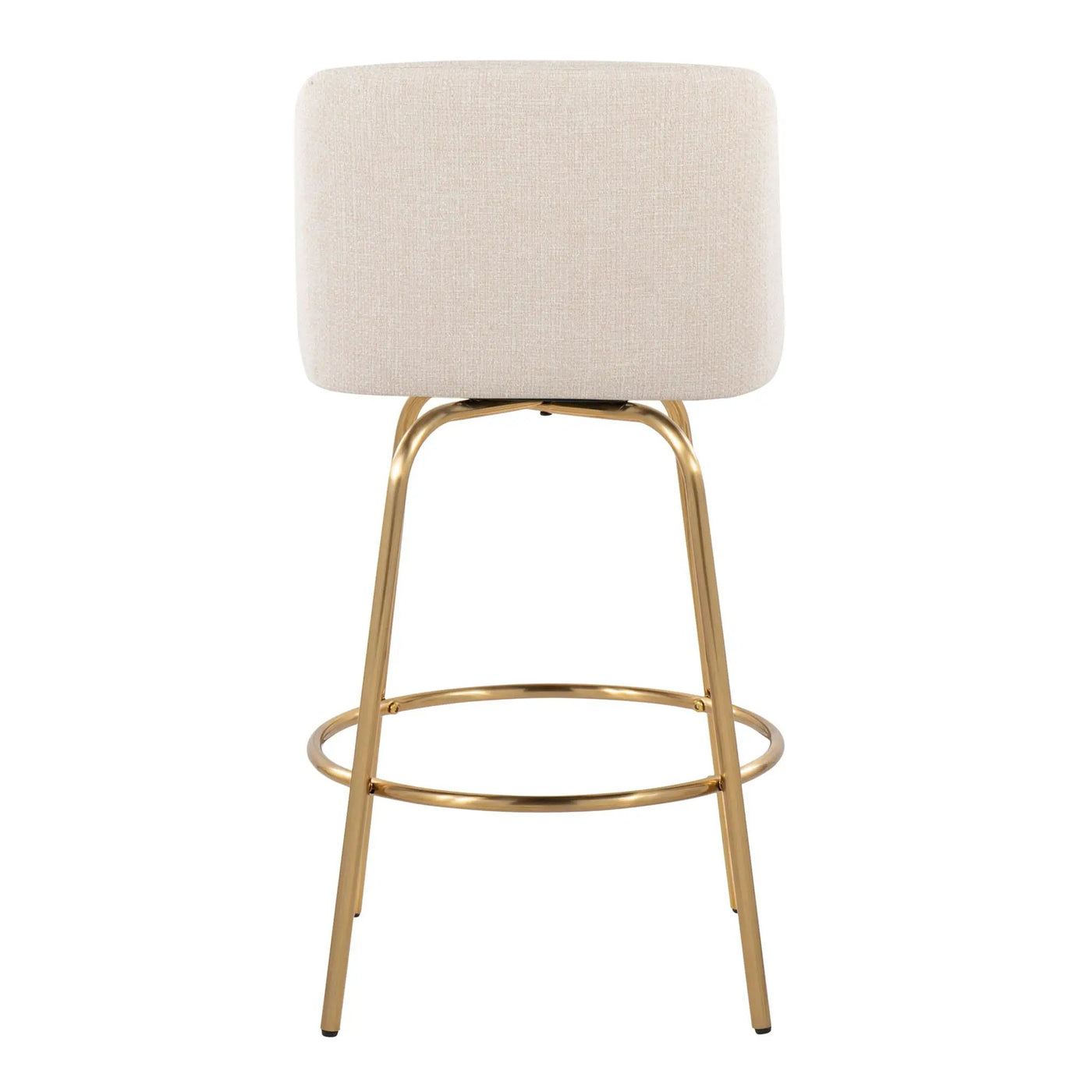 Toriano - Contemporary, Fixed Height Counter Stool With Swivel With Round Footrest (Set of 2) by HouseOfZazla