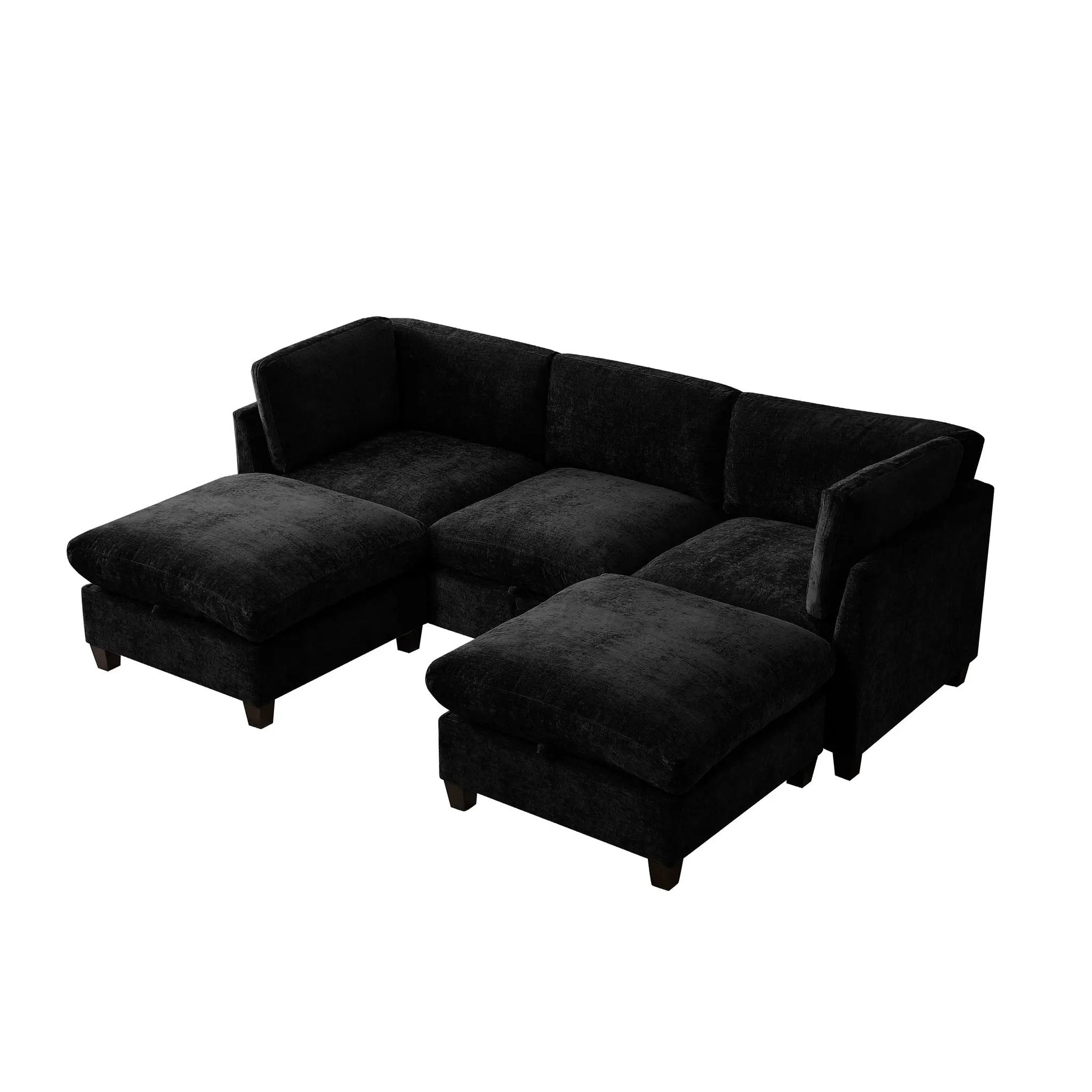 96.5" Sectional Couch for Living Room, Upholstered with Storage by HouseOfZazla