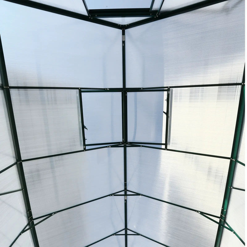 Polycarbonate house, Heavy Duty Outdoor Aluminum Walk-In House Kit With Rain Gutter, Vent And Door For Backyard Garden by HouseOfZazla