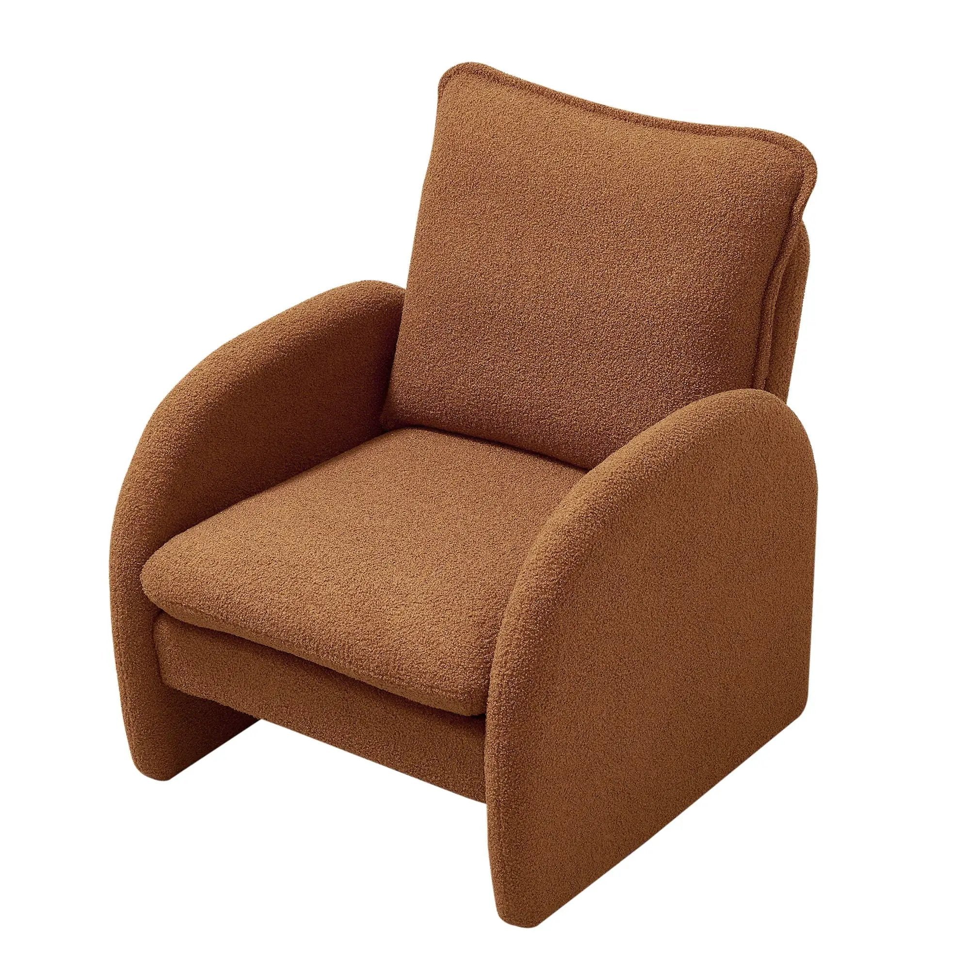 Modern Sherpa Upholstered Accent Chair, Comfortable Living Room Armchair, Lounge Chair For Bedroom, And Office by HouseOfZazla