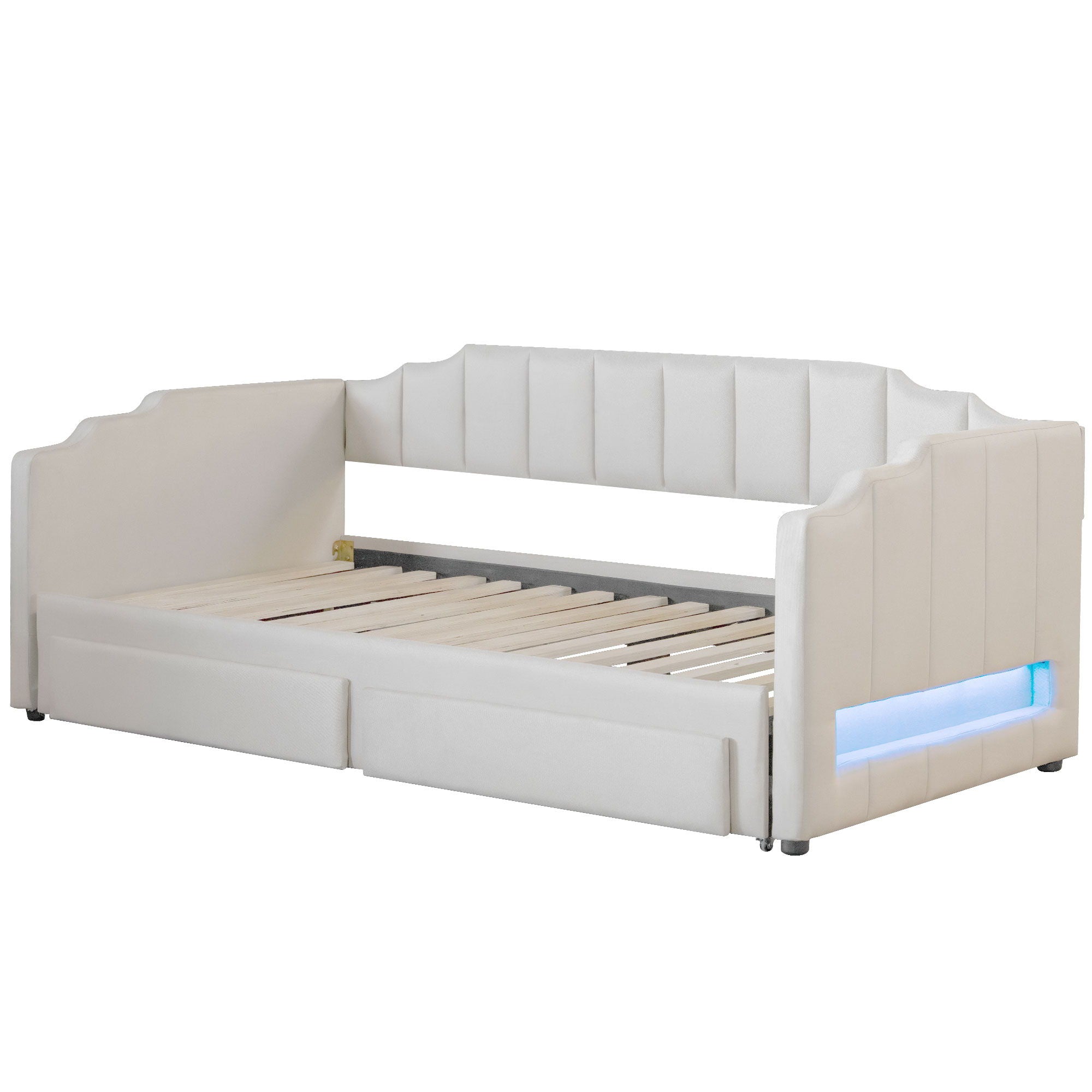 Extendable Daybed With LED Light And 2 Storage Drawers by HouseOfZazla