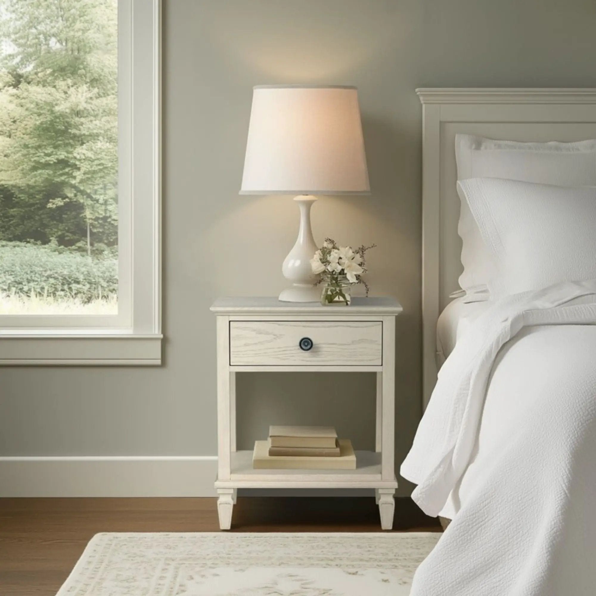Victoria - Bedside Table With Drawer And Shelf by Unique Piece Furniture