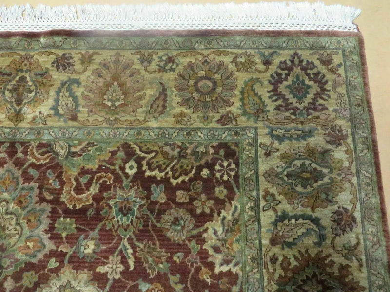 6' X 9' Handmade India Floral Oriental Wool Rug Carpet Tea Wash Red Hand Knotted by Jewel Rugs