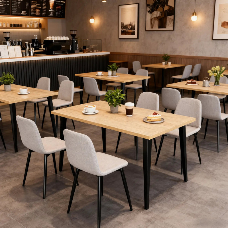 63-inch Modern Dining Table with Wooden Tabletop and Rust-Resistant Iron Legs by HouseOfZazla