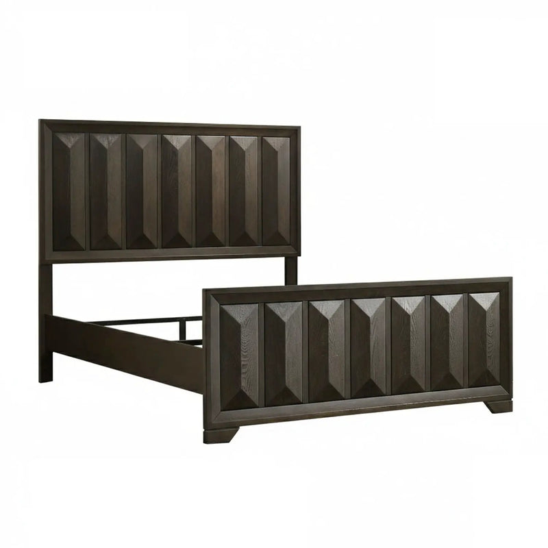 3 Piece Bedroom Set With Faceted Panels Bed And 2 Nightstands by HouseOfZazla
